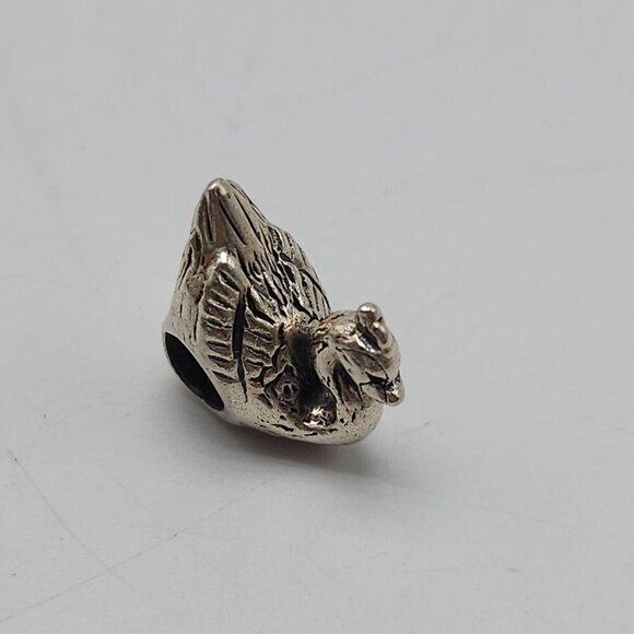 Sterling Silver 3D Swan Charm Bead For European Bracelets Necklace - Picture 2 of 4